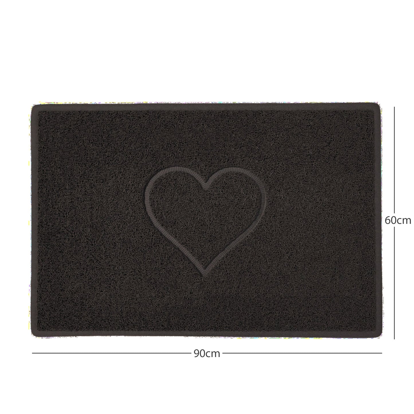 Nicoman Heart Embossed Spaghetti Door Mat | Indoor & Outdoor | Non-Slip | Machine Washable