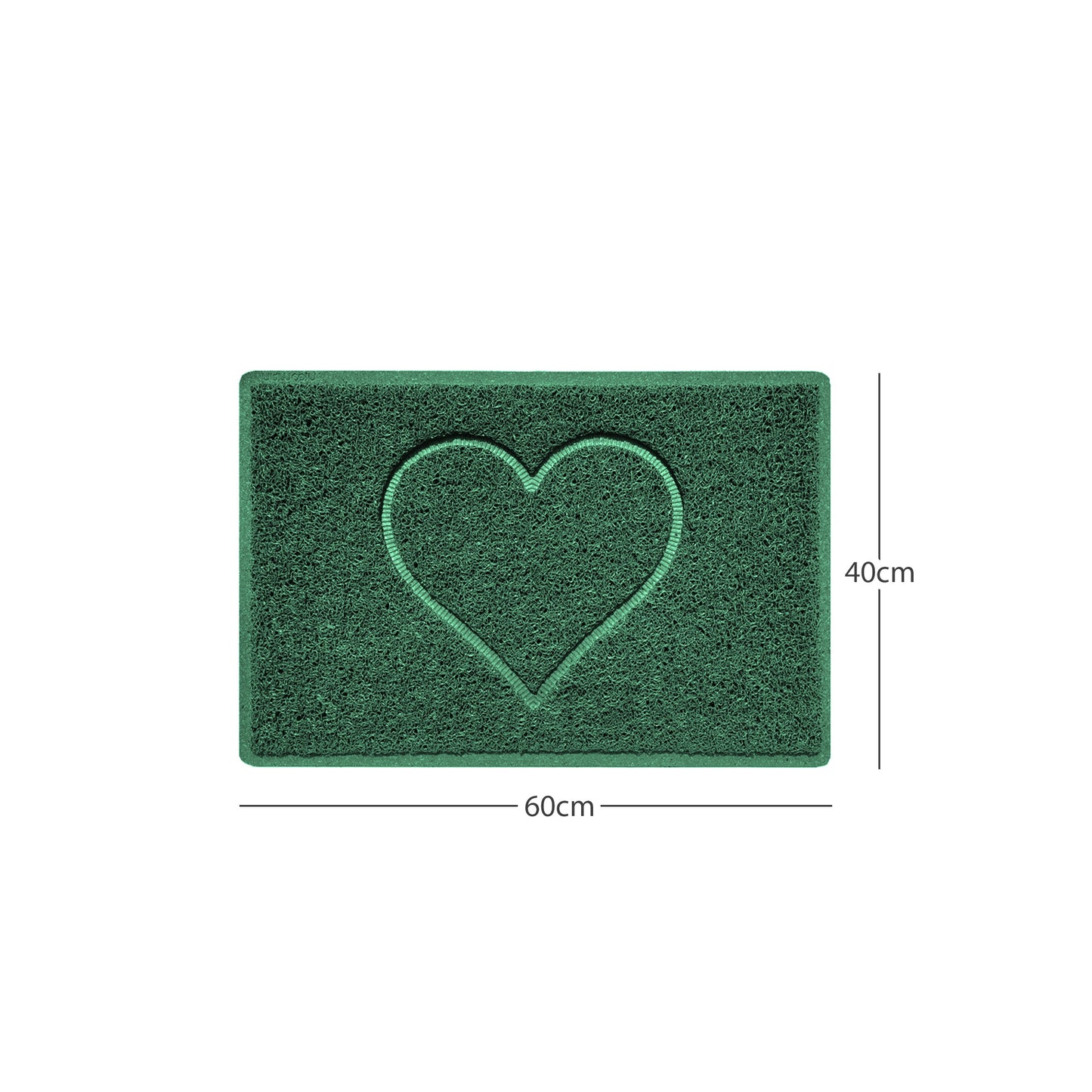 Nicoman Heart Embossed Spaghetti Door Mat | Indoor & Outdoor | Non-Slip | Machine Washable