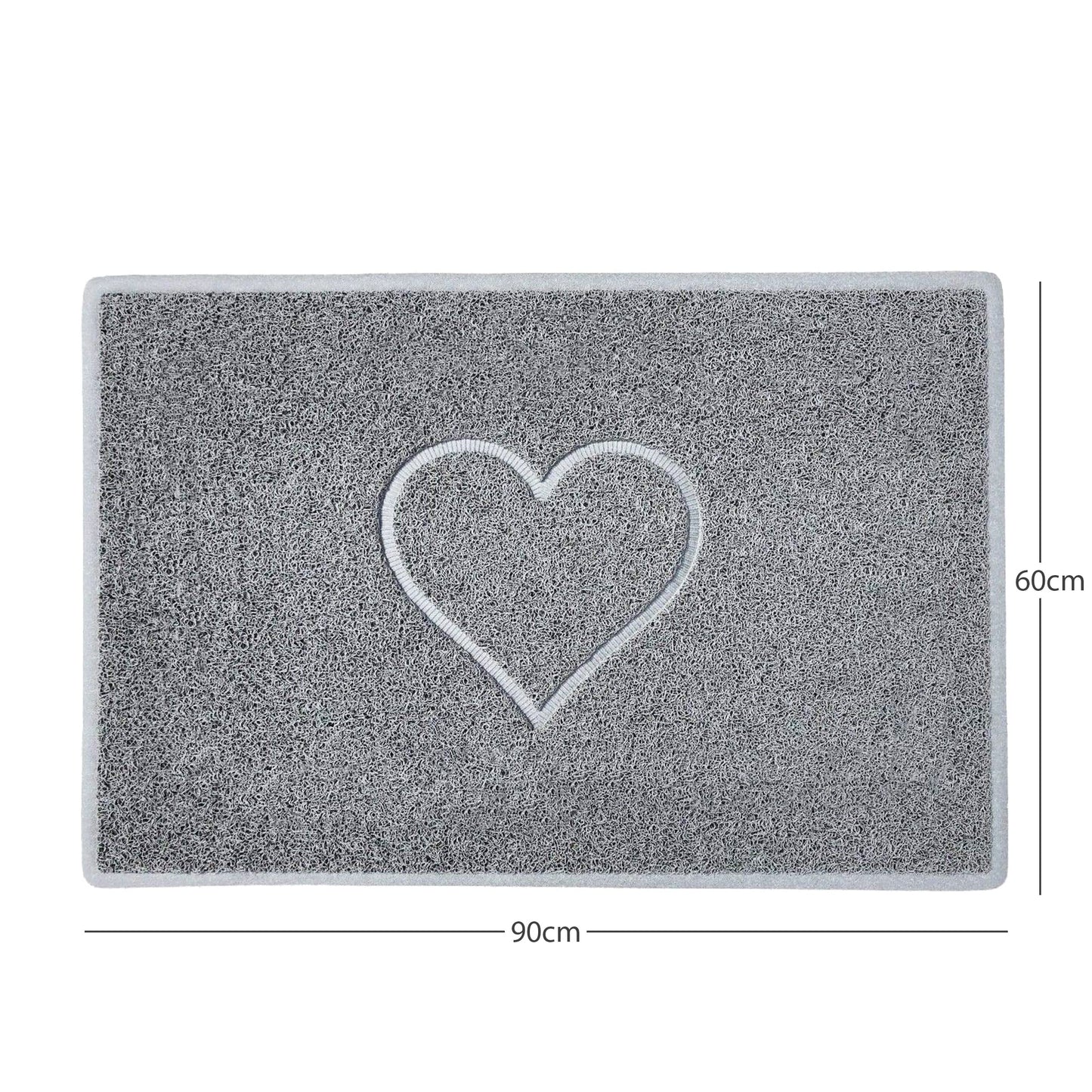 Nicoman Heart Embossed Spaghetti Door Mat | Indoor & Outdoor | Non-Slip | Machine Washable