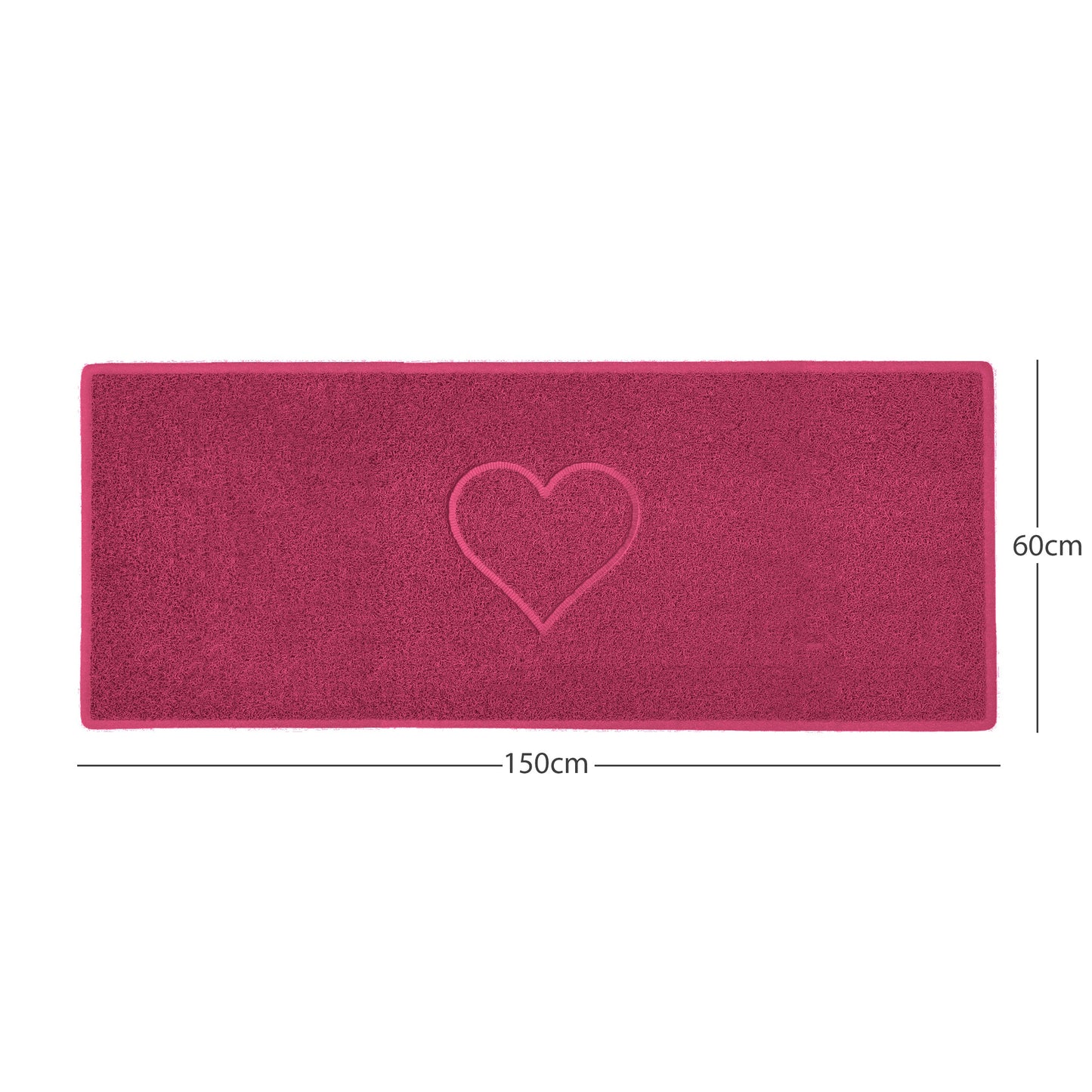 Nicoman Heart Embossed Spaghetti Door Mat | Indoor & Outdoor | Non-Slip | Machine Washable