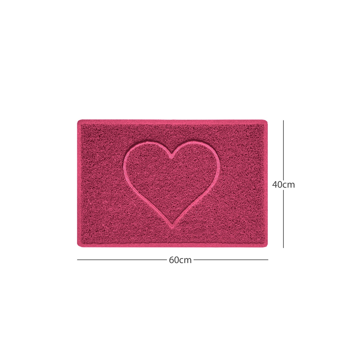 Nicoman Heart Embossed Spaghetti Door Mat | Indoor & Outdoor | Non-Slip | Machine Washable