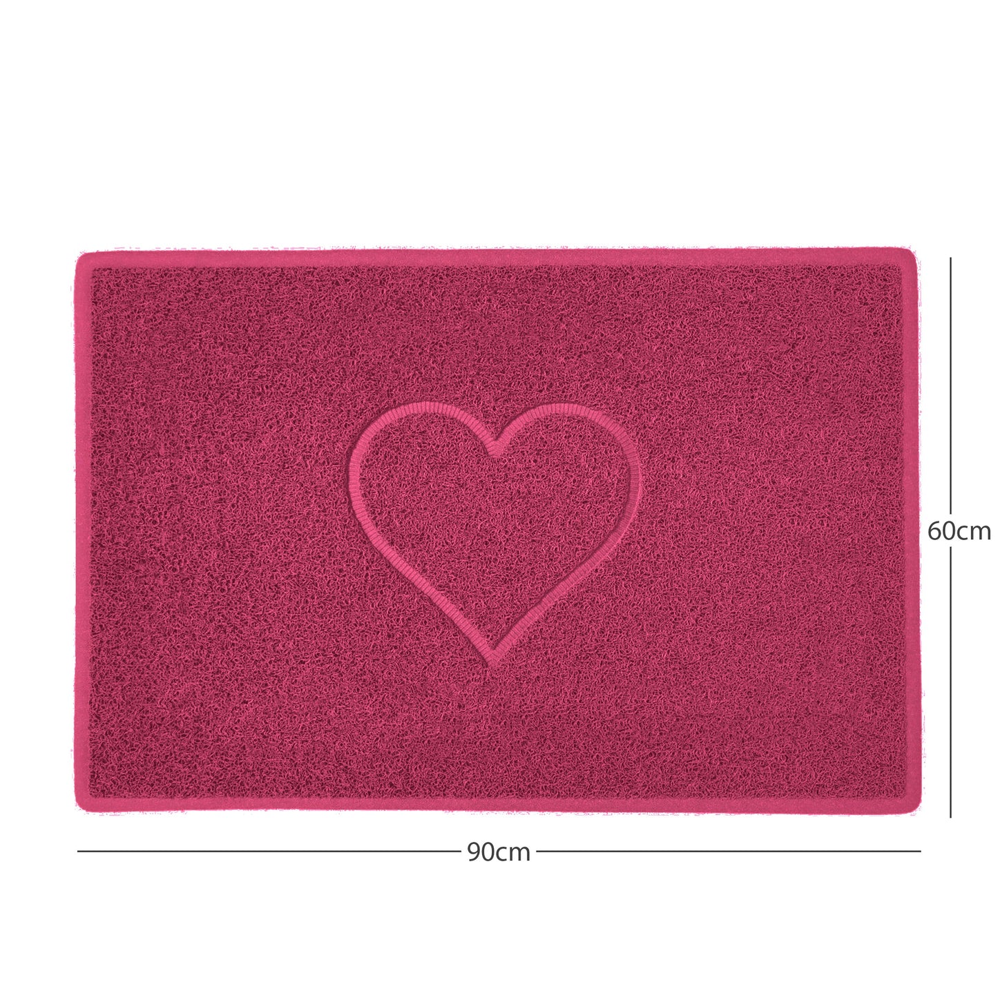 Nicoman Heart Embossed Spaghetti Door Mat | Indoor & Outdoor | Non-Slip | Machine Washable
