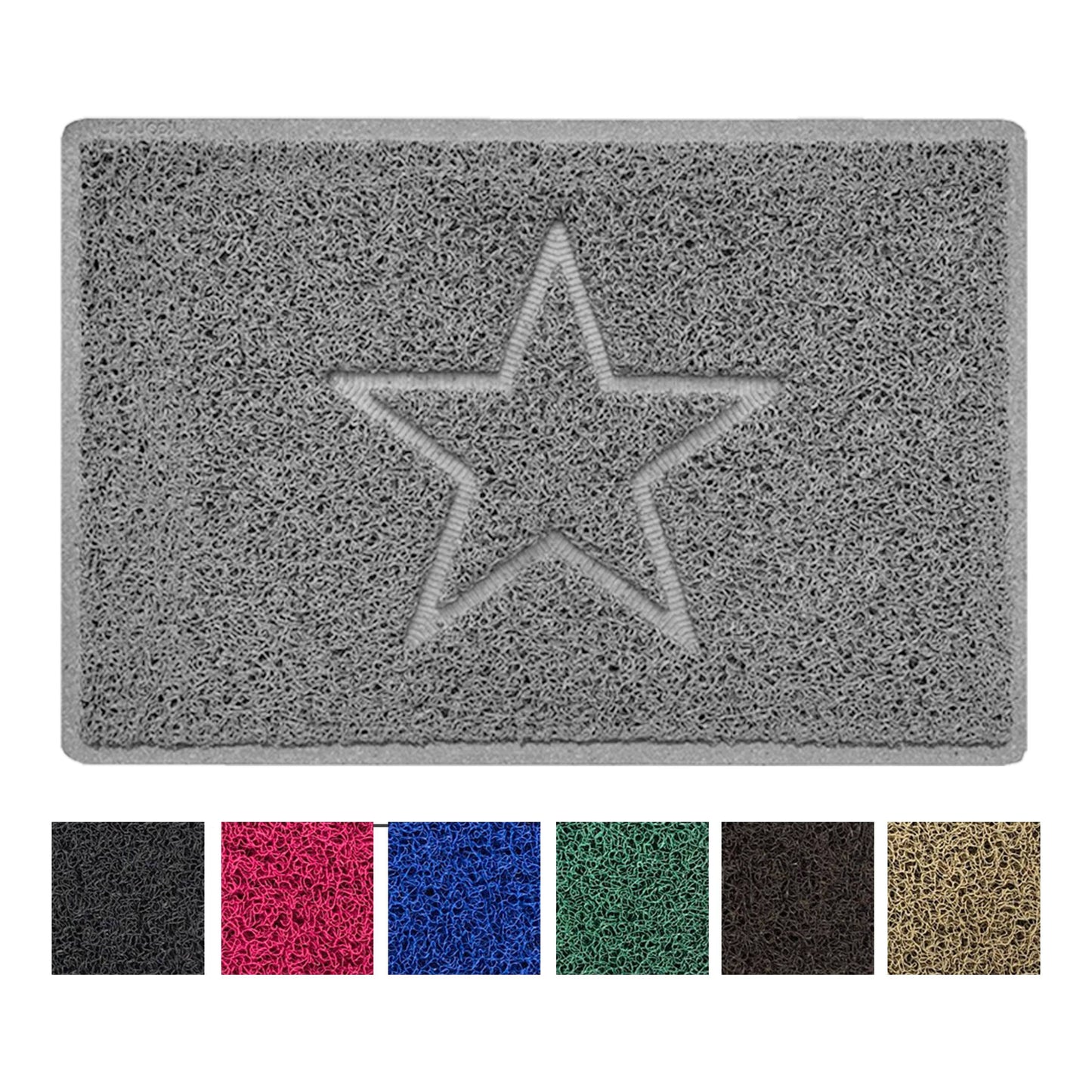 Nicoman Star Embossed Spaghetti Doormat | Indoor & Outdoor | Non-Slip | Machine Washable