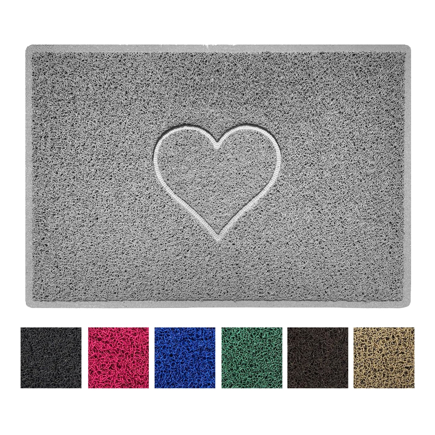 Nicoman Heart Embossed Spaghetti Door Mat | Indoor & Outdoor | Non-Slip | Machine Washable