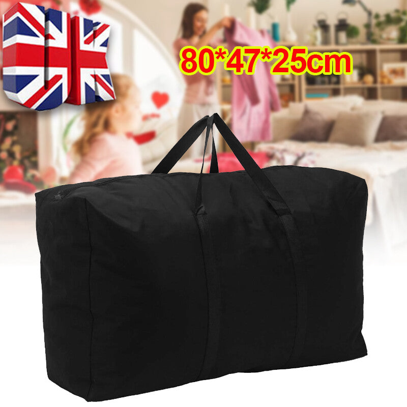 Extra Large 100L Waterproof Storage Bag Heavy Duty Travel Moving Box Black