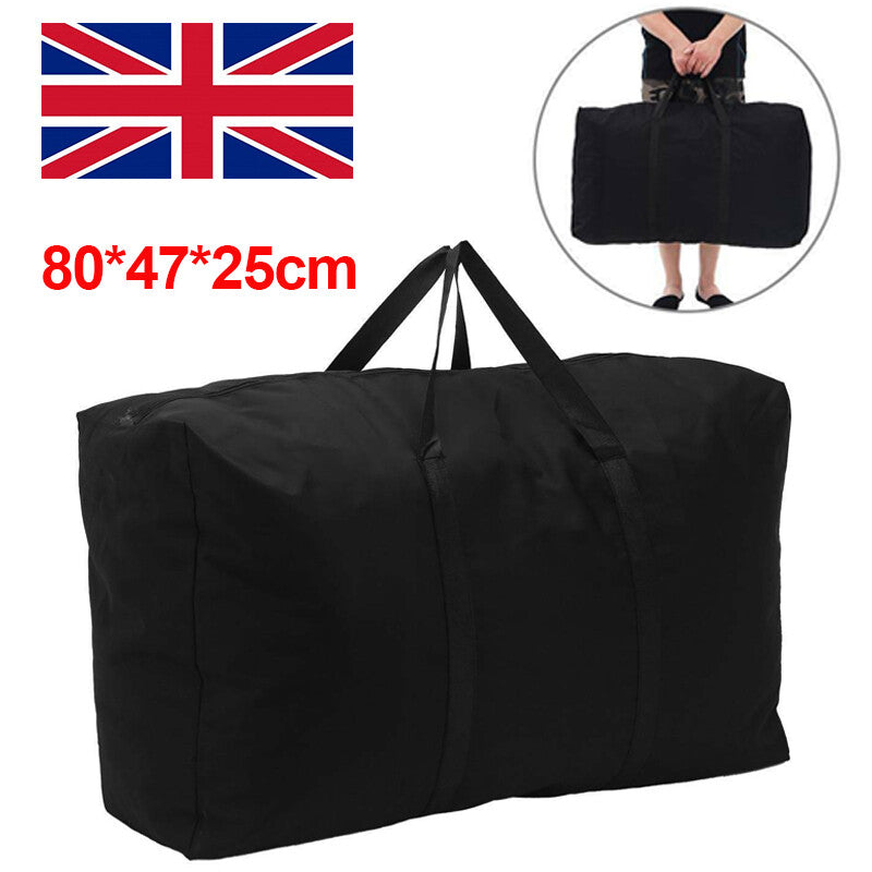 Extra Large 100L Waterproof Storage Bag Heavy Duty Travel Moving Box Black