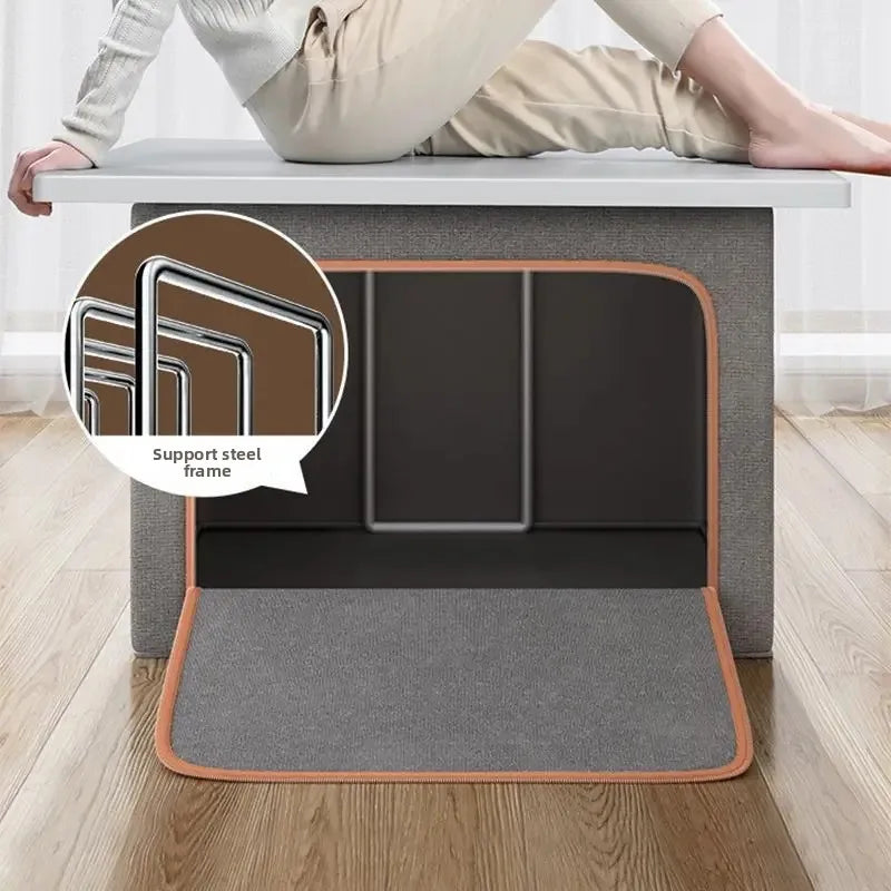 Large Foldable Fabric Storage Box - Steel Frame Transparent Lid Dustproof