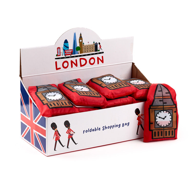 Foldable Reusable Shopping Bag London Icons Big Ben Union Jack