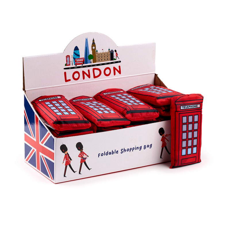 Foldable Reusable Shopping Bag London Icons Red Telephone Box