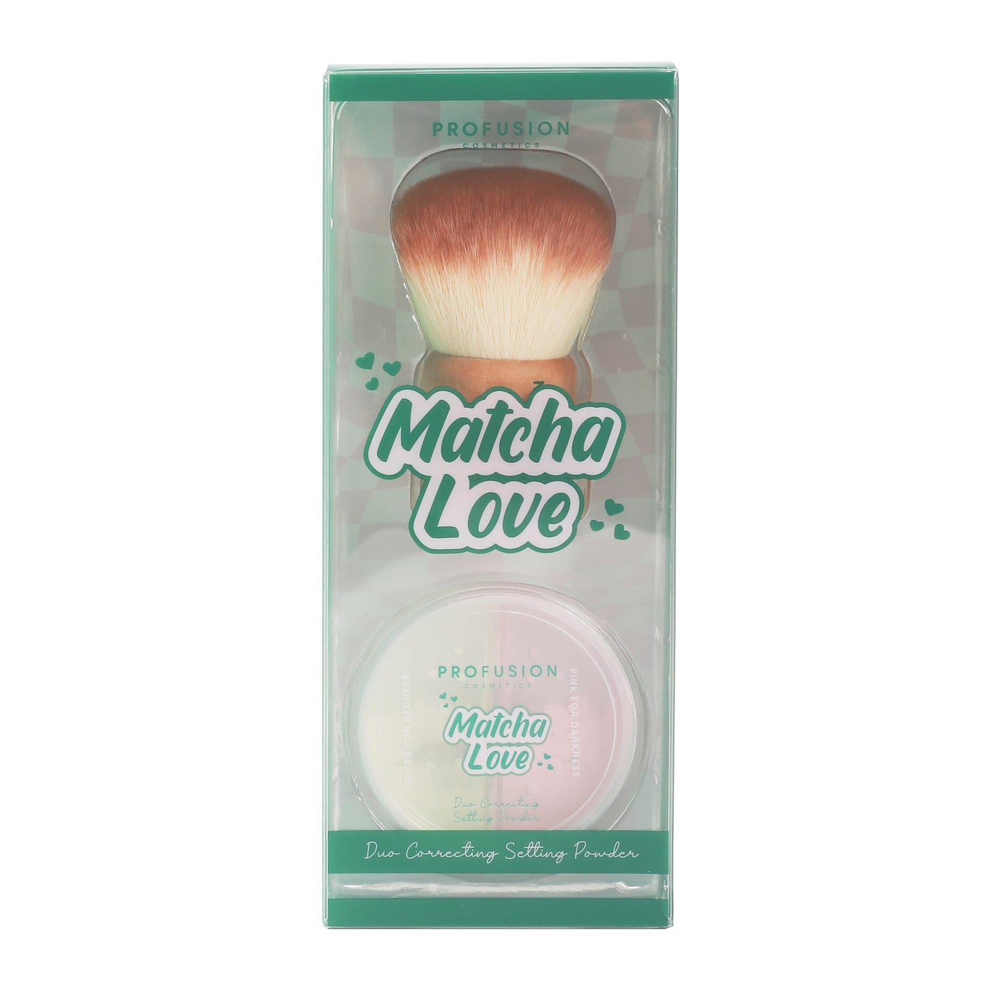 Matcha Love korrigierendes Puder & Kabuki-Pinsel