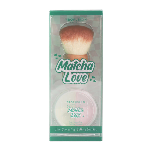 Matcha Love korrigierendes Puder & Kabuki-Pinsel