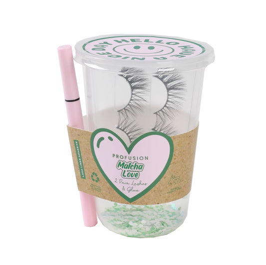 Matcha Love | Wimpern (2 Paar) & Kleber