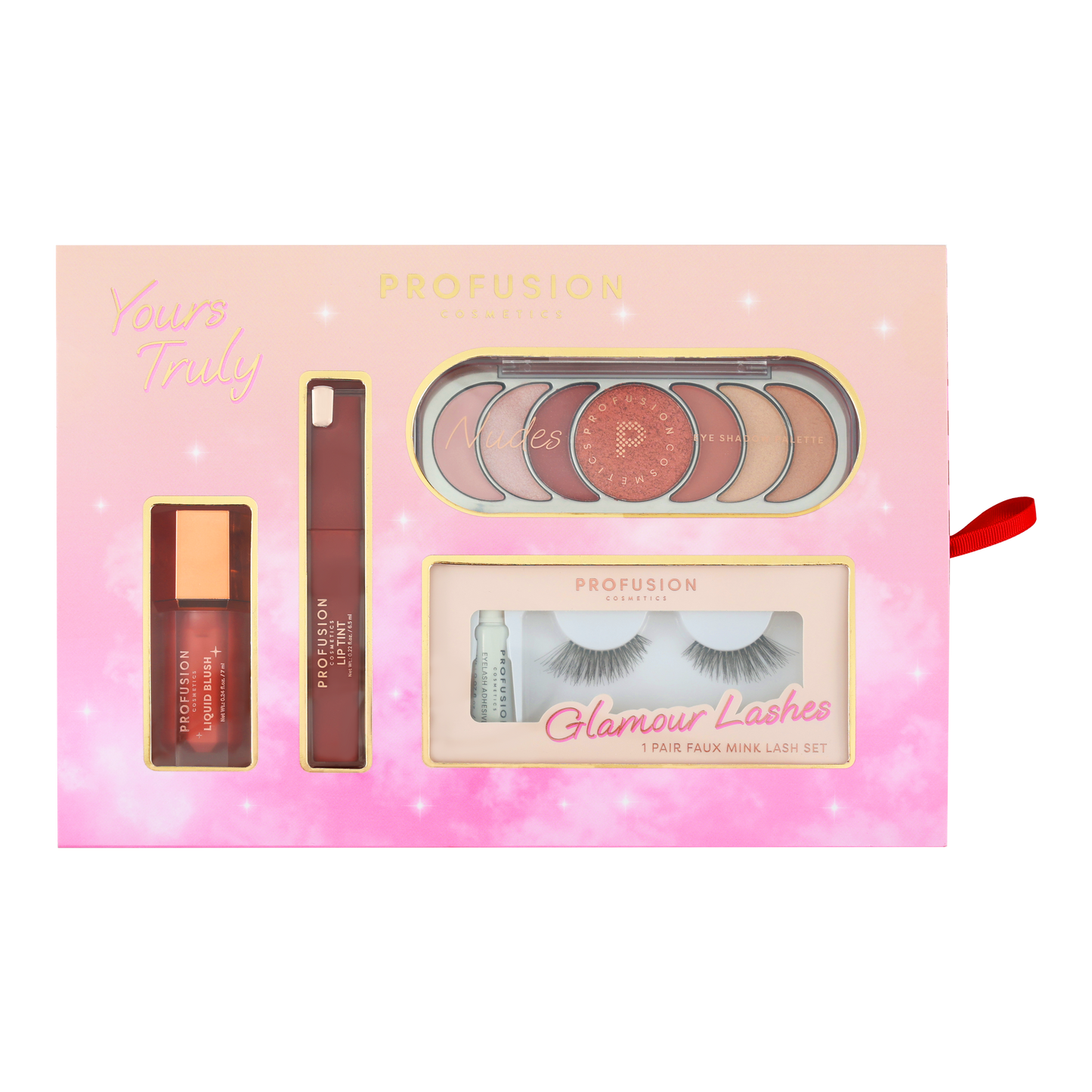 Yours Truly Christmas Glam Make-up Set | Lidschatten-Palette, Rouge, Lippentönung & Wimpern