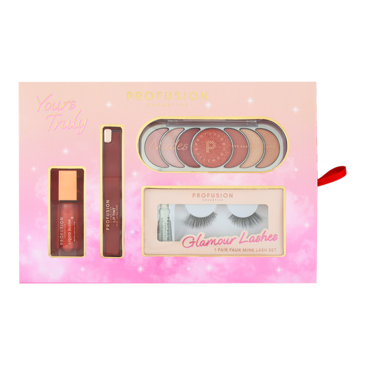 Yours Truly Christmas Glam Makeup Set | Eyeshadow Palette, Blush, Lip Tint & Lashes