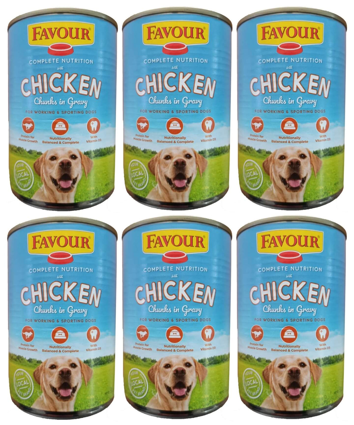 6 X Favour Chicken Chunks Gravy 1240g