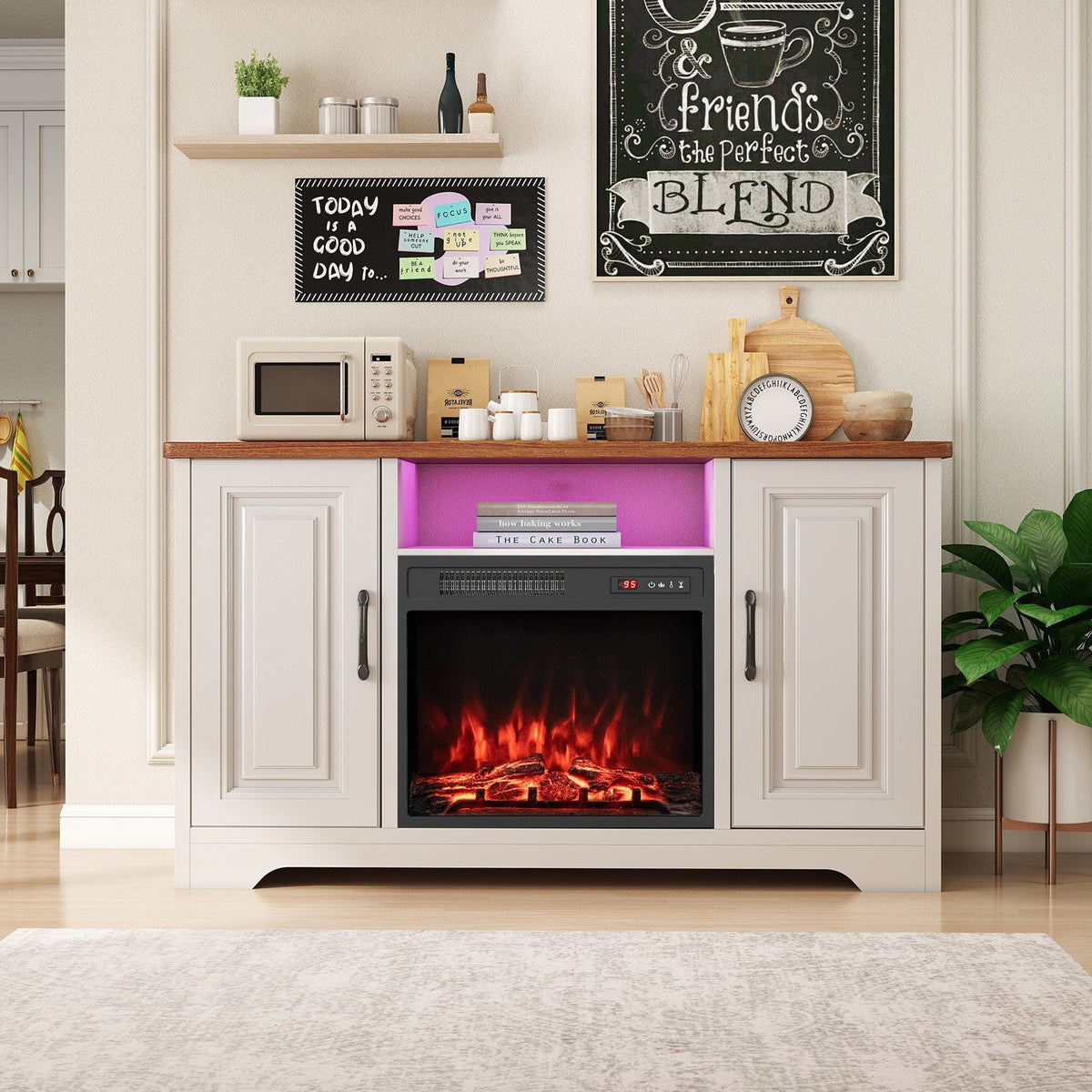 18 Inch Electric Fireplace Insert 750W/1500W Fireplace Heater with Remote Control