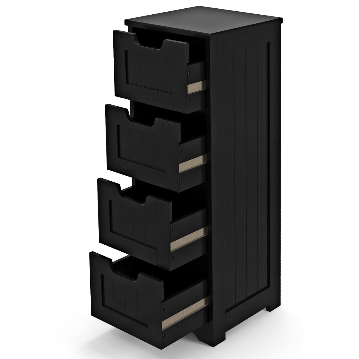 Floor Storage Cabinet Freestanding Bathroom Cabinet with 4 Drawers-Black