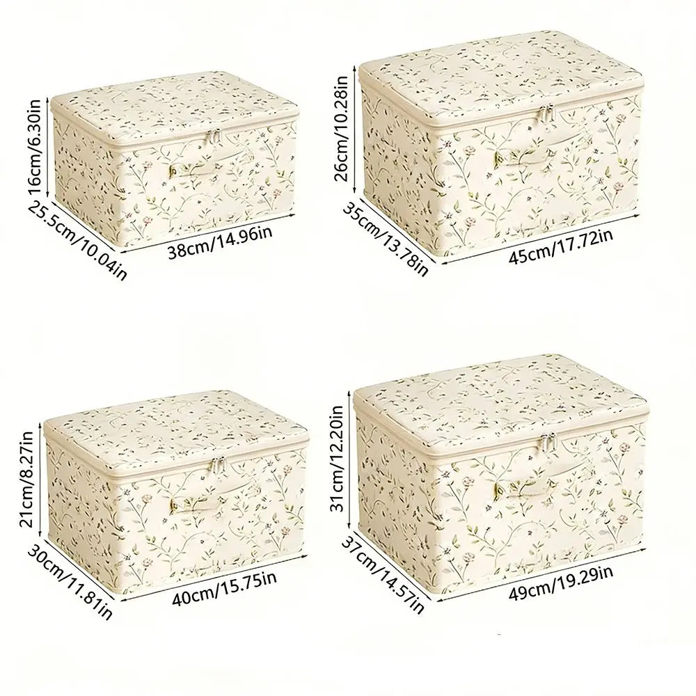 Floral Foldable Clothes Storage Box - Wardrobe Organiser Large Flower Home Decor
