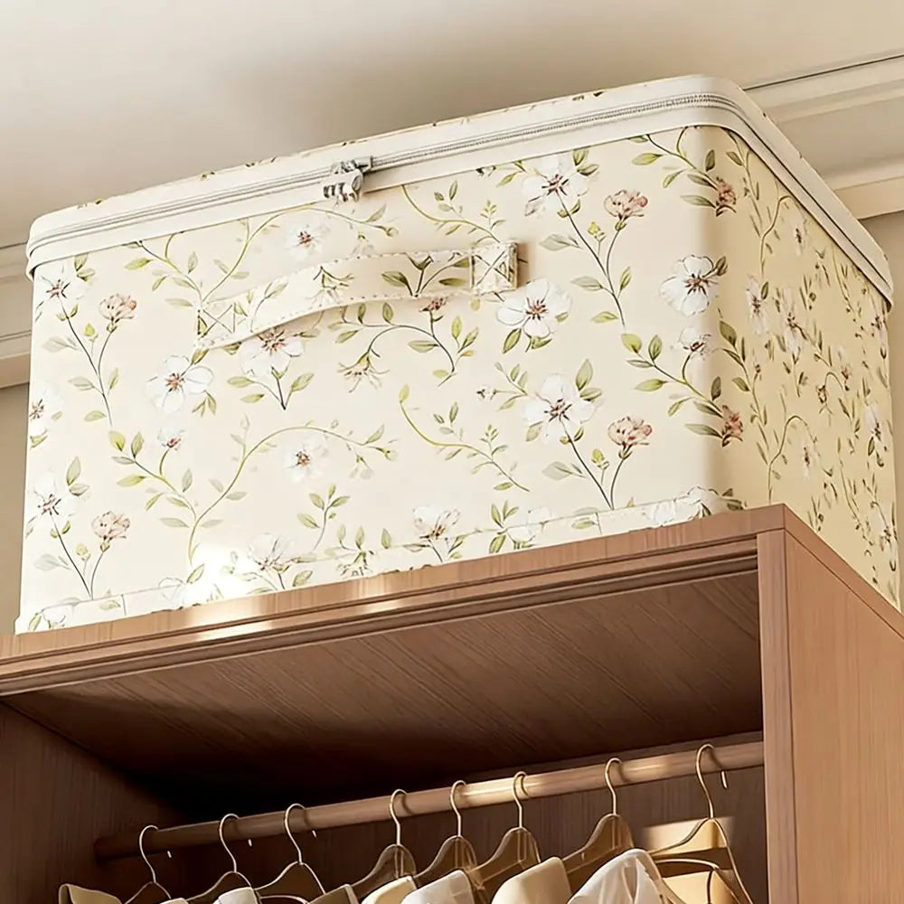 Floral Foldable Clothes Storage Box - Wardrobe Organiser Large Flower Home Decor
