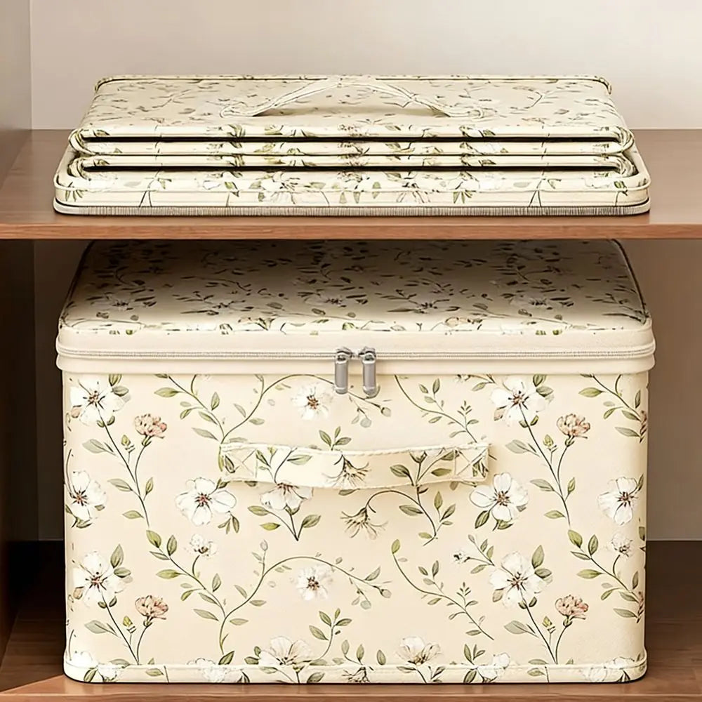 Floral Foldable Clothes Storage Box - Wardrobe Organiser Large Flower Home Decor