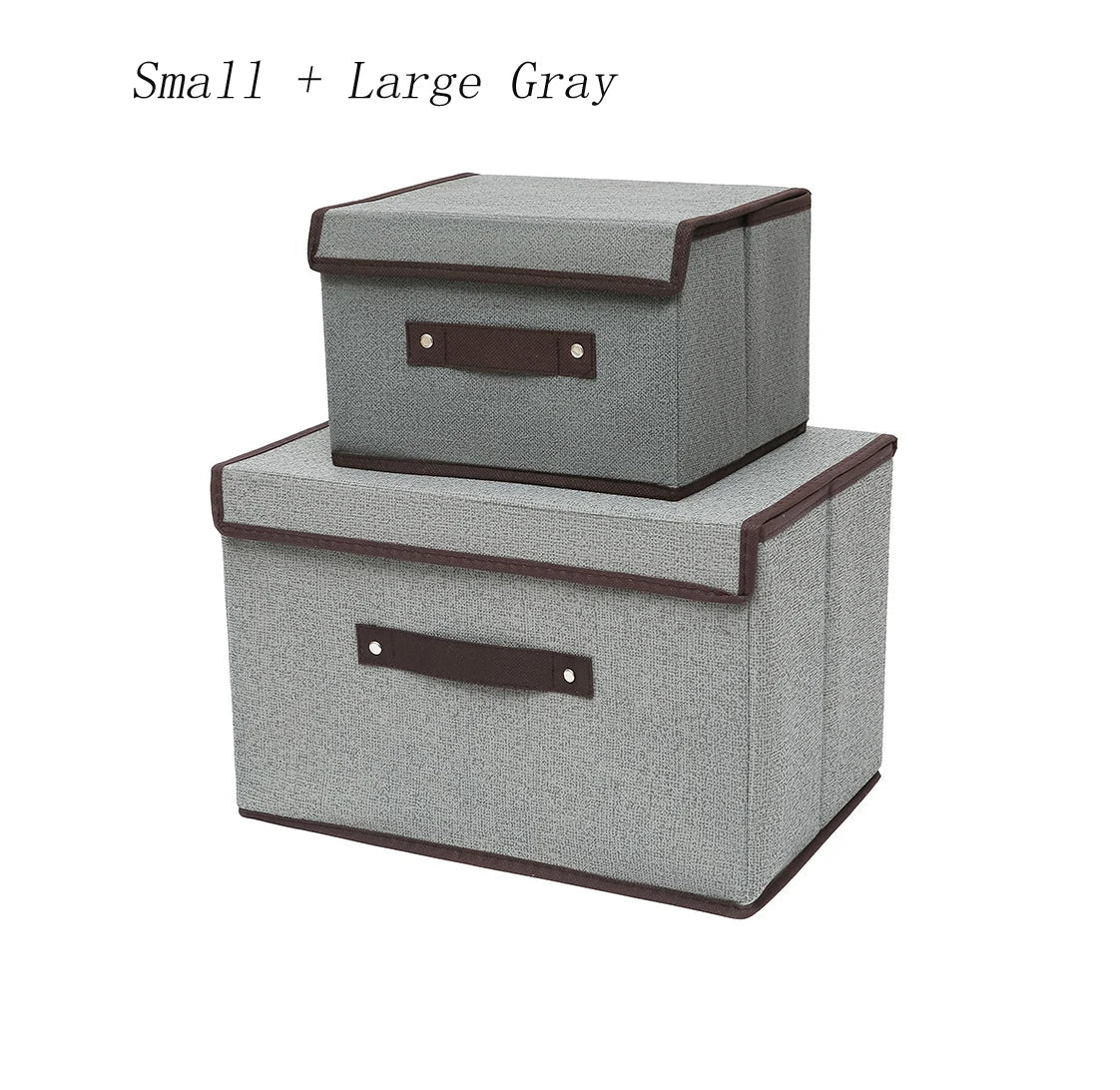 Foldable Fabric Drawer Organiser - Dustproof Storage Box with Handle Home Wardrobe
