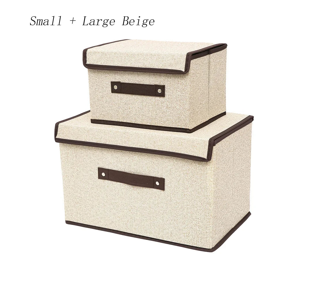 Foldable Fabric Drawer Organiser - Dustproof Storage Box with Handle Home Wardrobe