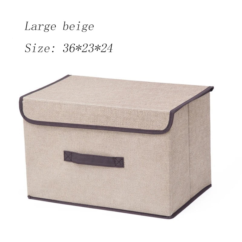 Foldable Fabric Drawer Organiser - Dustproof Storage Box with Handle Home Wardrobe