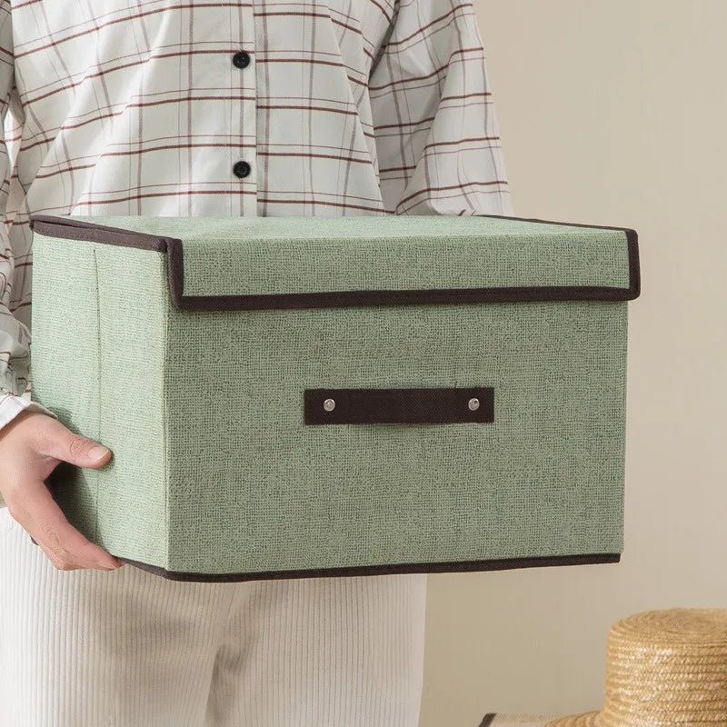Foldable Fabric Drawer Organiser - Dustproof Storage Box with Handle Home Wardrobe