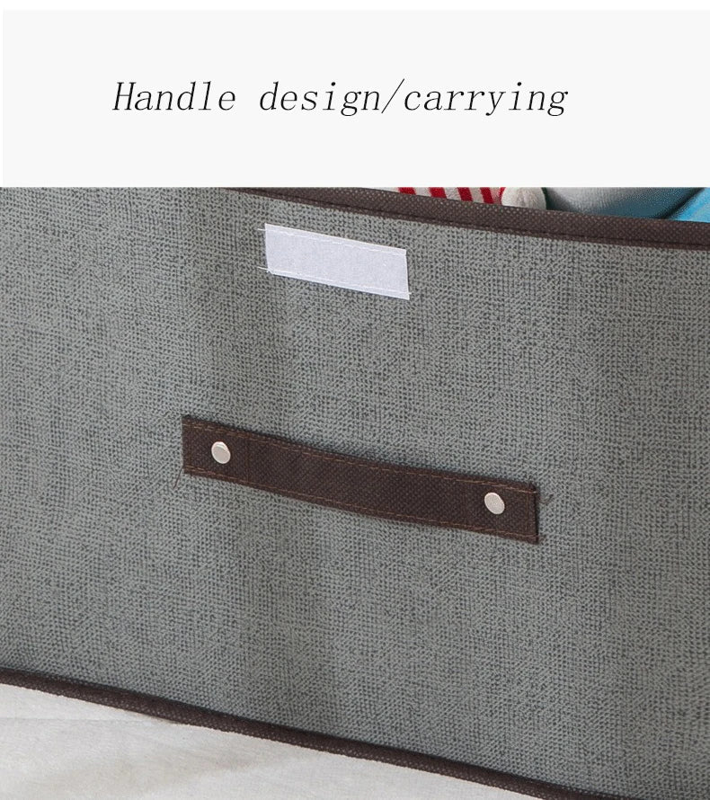 Foldable Fabric Drawer Organiser - Dustproof Storage Box with Handle Home Wardrobe