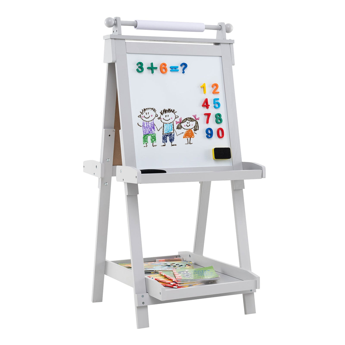3-in-1 Double-sided Art Easel Foldable Easel for Kids-White