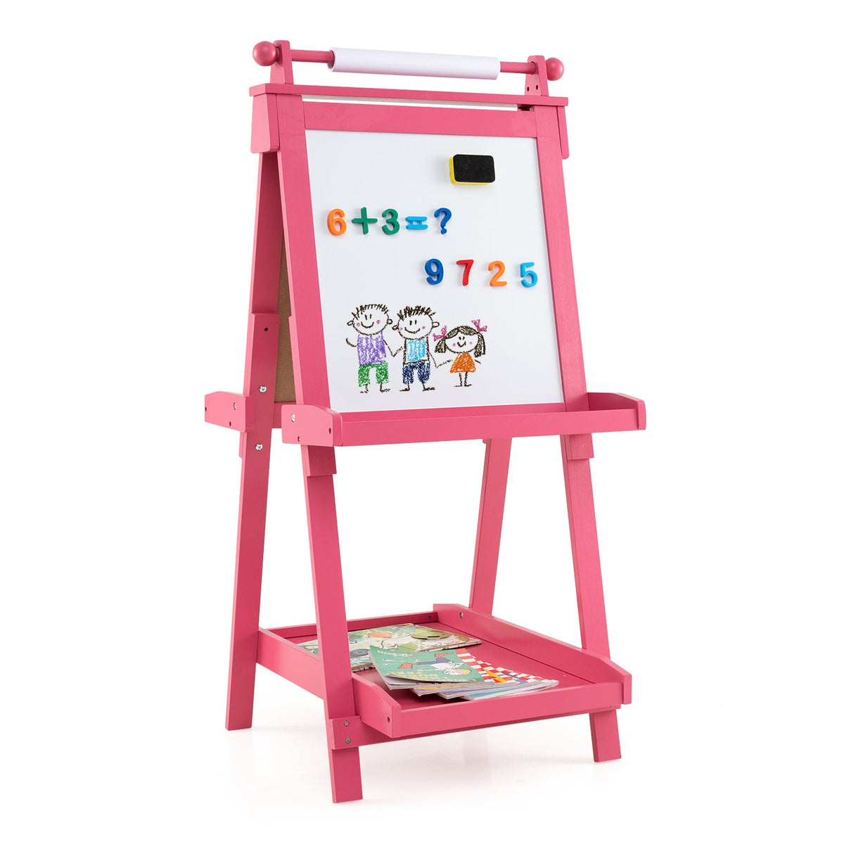 3-in-1 Double-sided Art Easel Foldable Easel for Kids-White