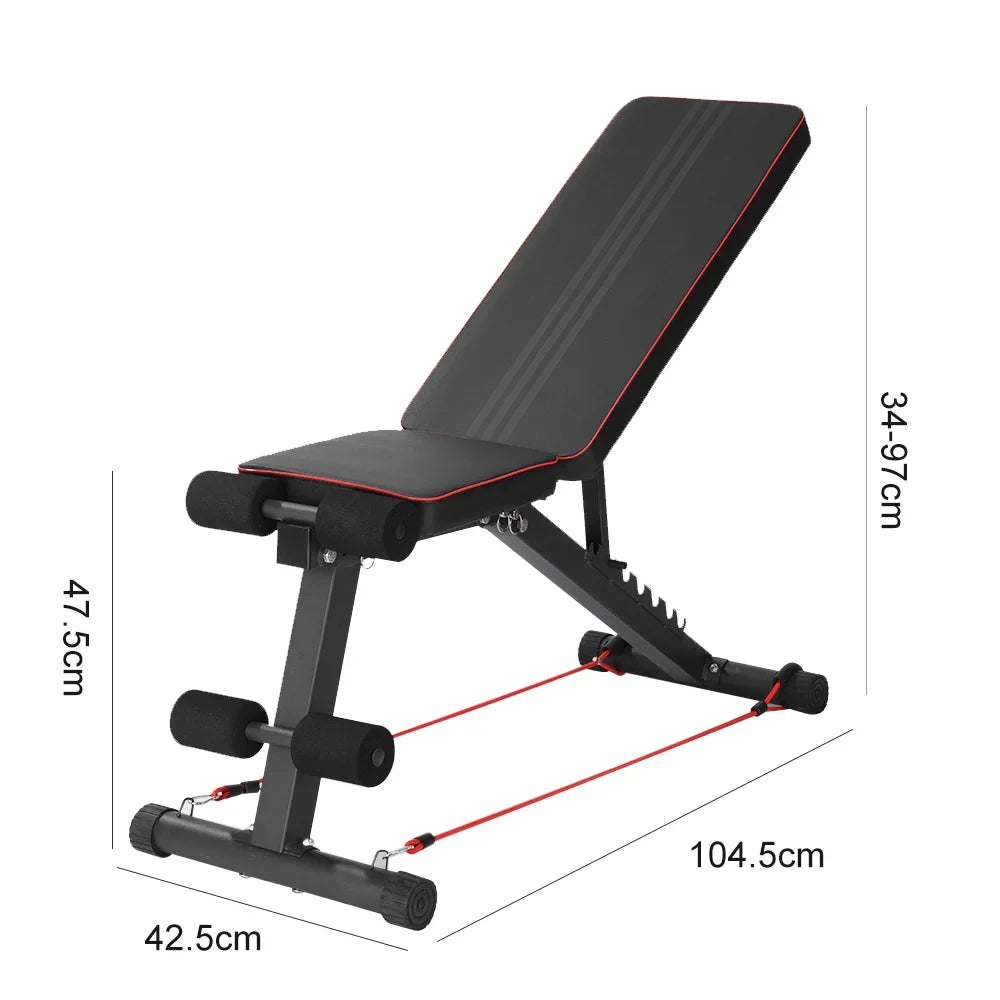 Foldable Adjustable Workout Bench Dumbbell Weight Seat Home Fitness Equipment
