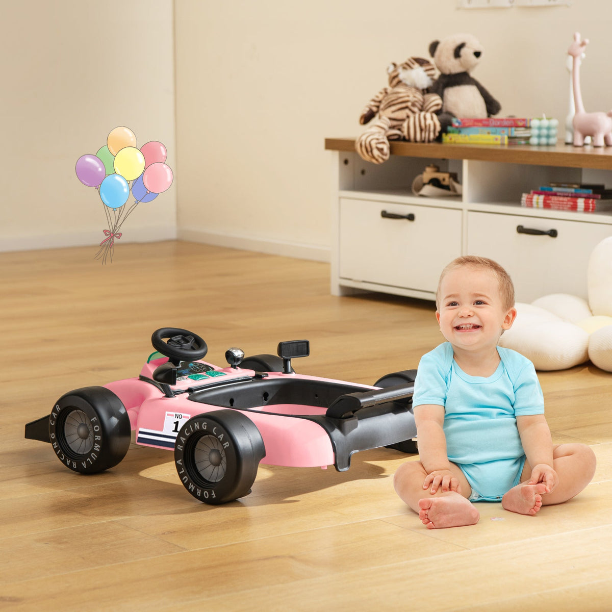 4-in-1 Baby Push Walker with Adjustable Height and Speed-Black