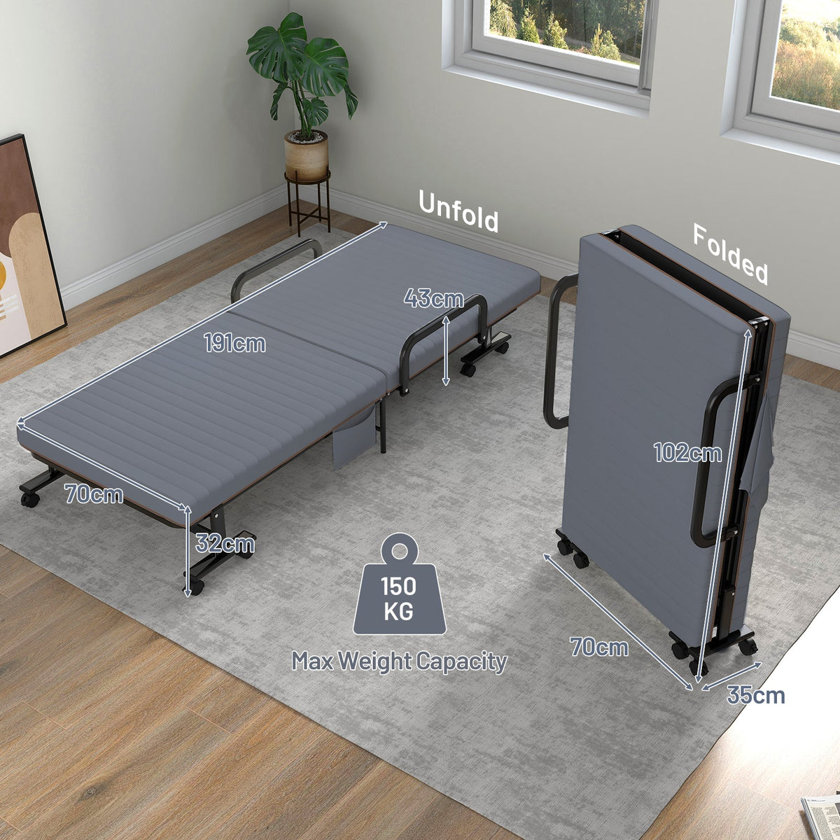 Folding Sofa Bed with Mattress-Brown