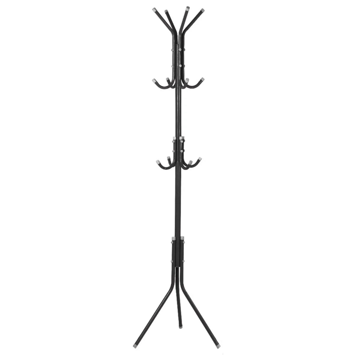 Freestanding Metal Coat Stand Clothes Hat Holder with Multi Hooks Home Hallway