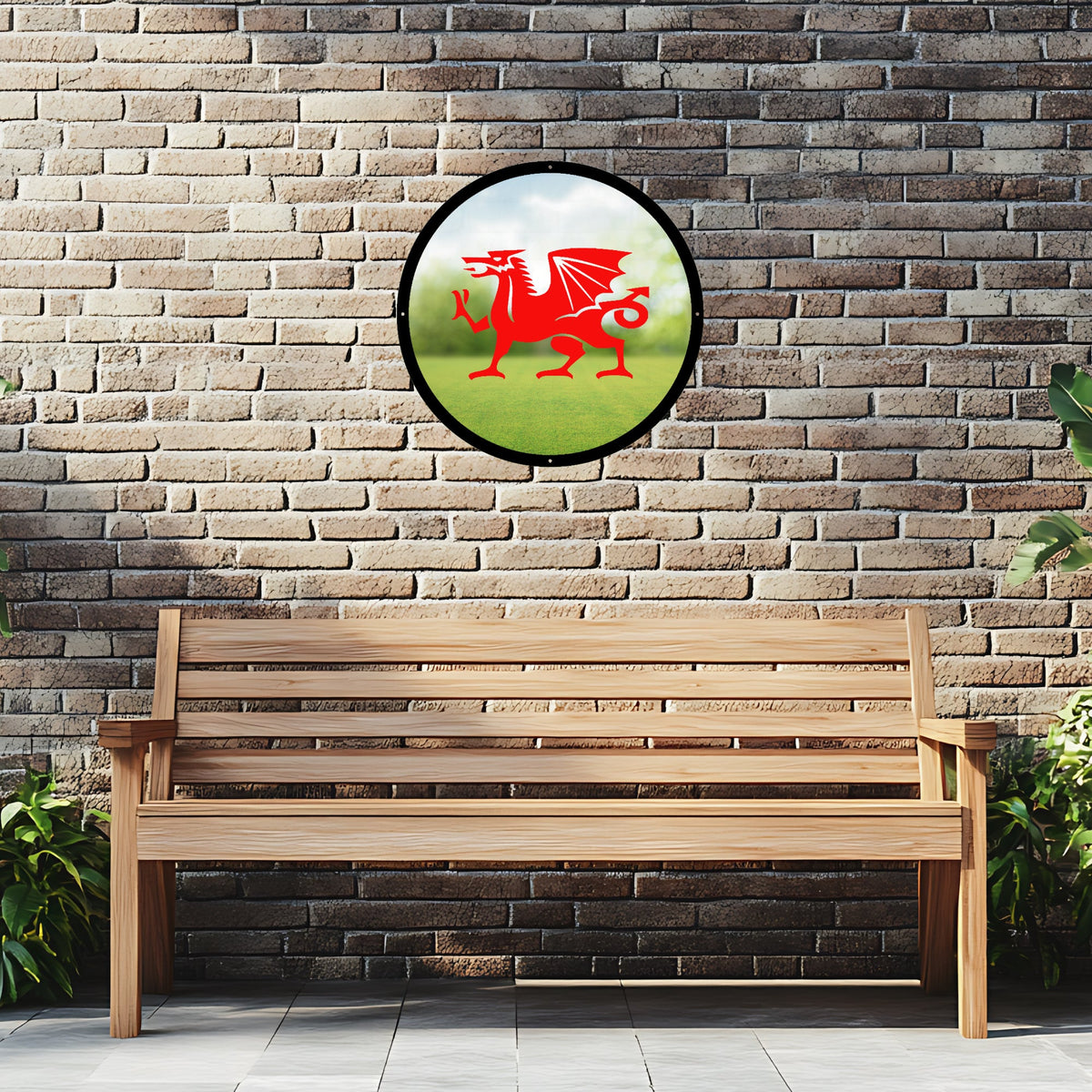 Welsh Dragon Garden Mirror