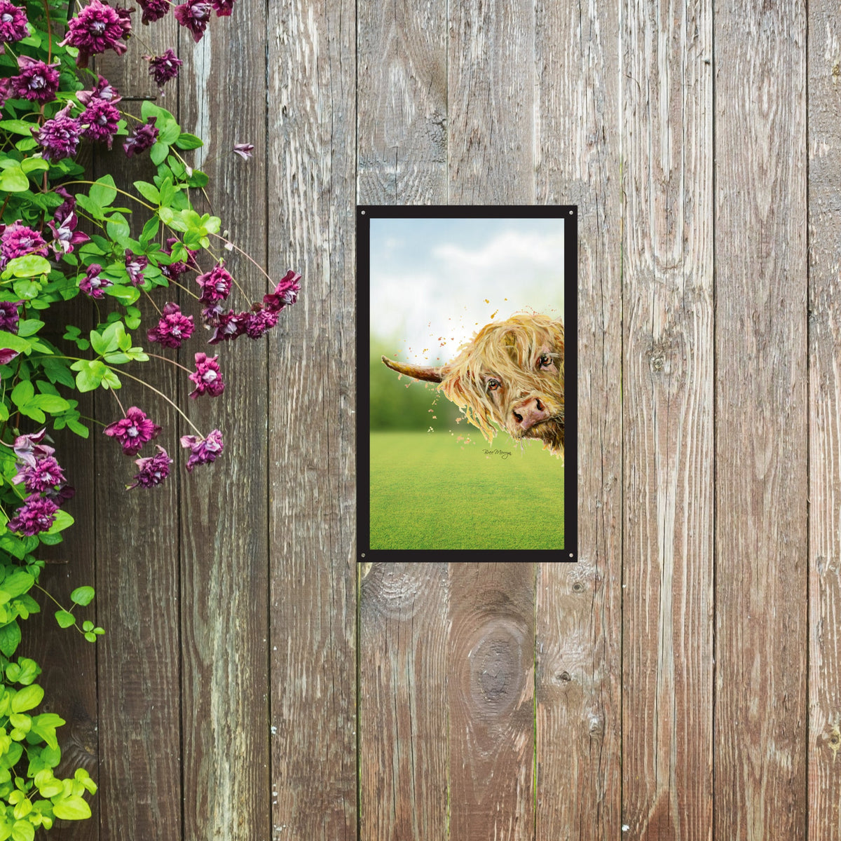 Highland Cow Garden Mirror