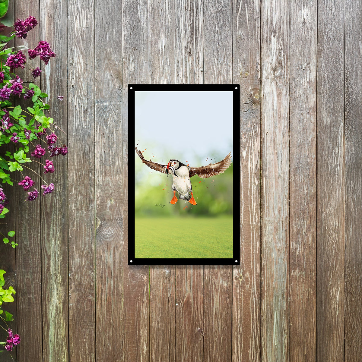 Flying Puffin Garden Mirror