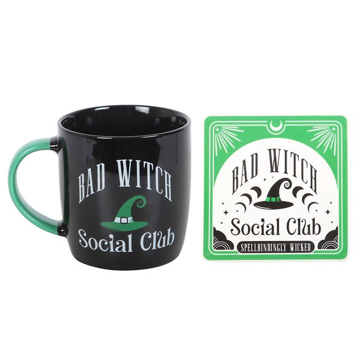 Bad Witch Social Club Mug and Coaster Set
