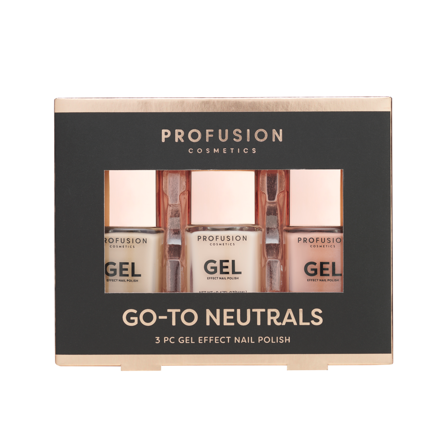 Go-To Neutrals 3-Piece Gel Effect Nail Polish Set | Profusion Cosmetics