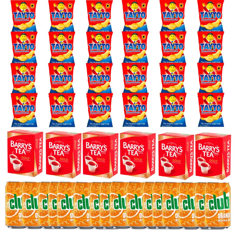 Irische Geschenkbox | Tayto, Barry's Tea & Club Orange | Mega