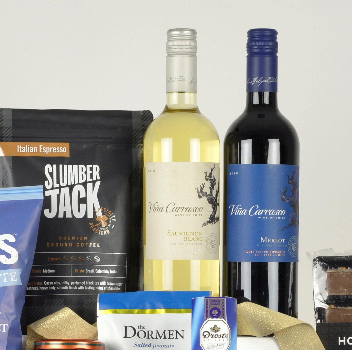 Herrlicher Gourmet-Geschenkkorb | Luxuriöses Familiengeschenk mit Gin & Wein