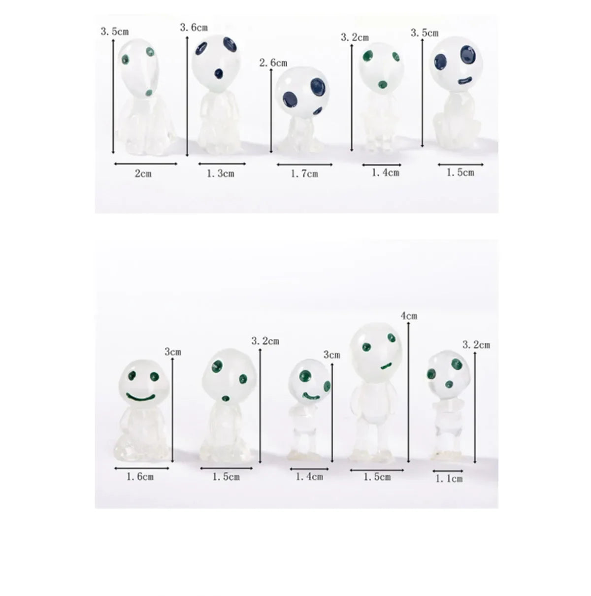 Glow in the Dark Miniature Decorations - Garden & Home Ornaments for Outdoor and Indoor Use