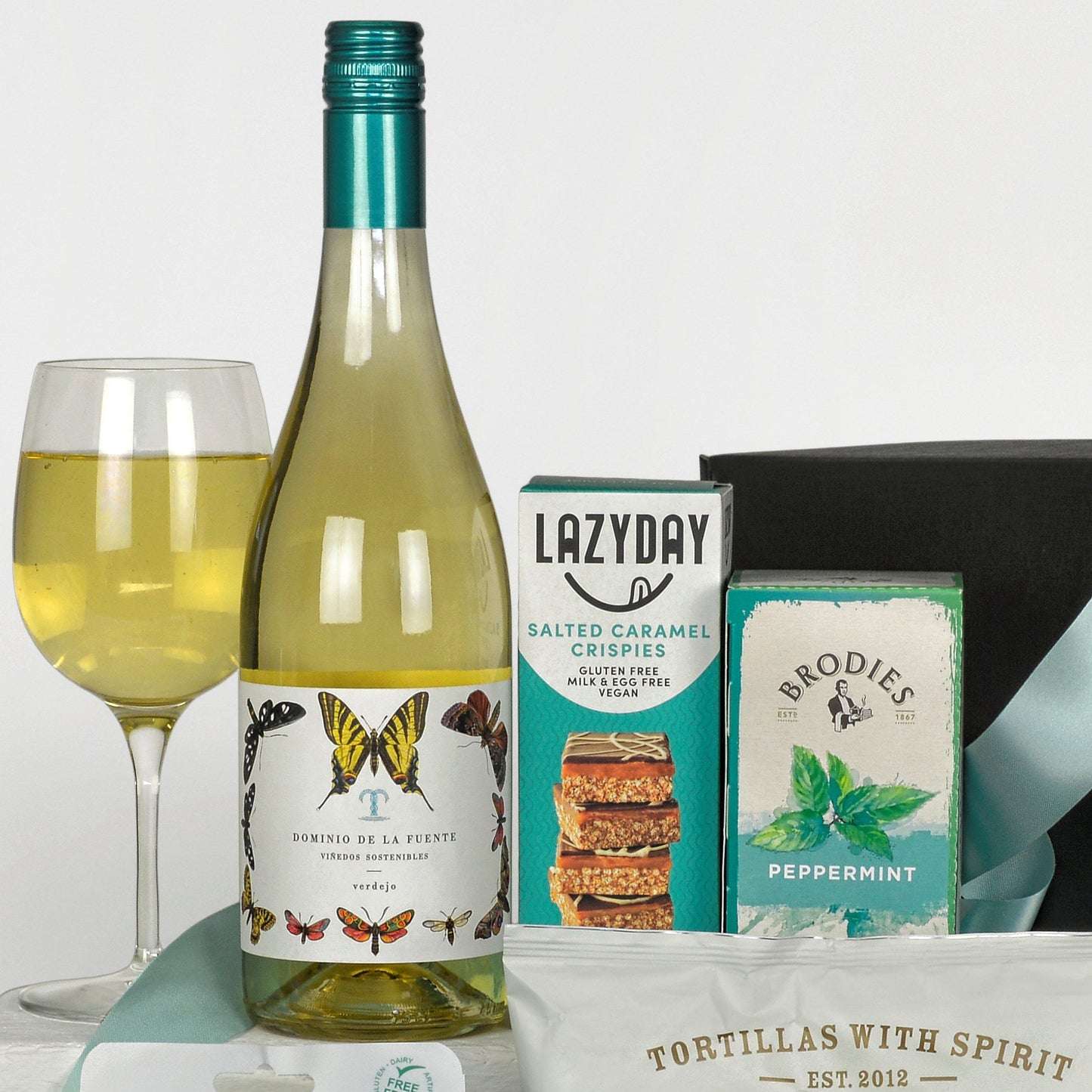 Caja de regalo sin gluten con vino