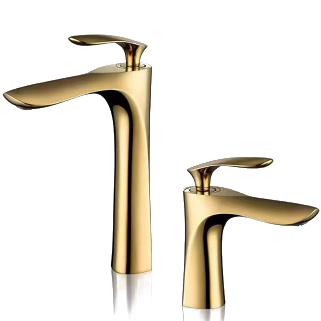Gold/Chrome Maple Leaf Basin Faucet Tap Hot Cold Mixer Single Countertop Bathroom
