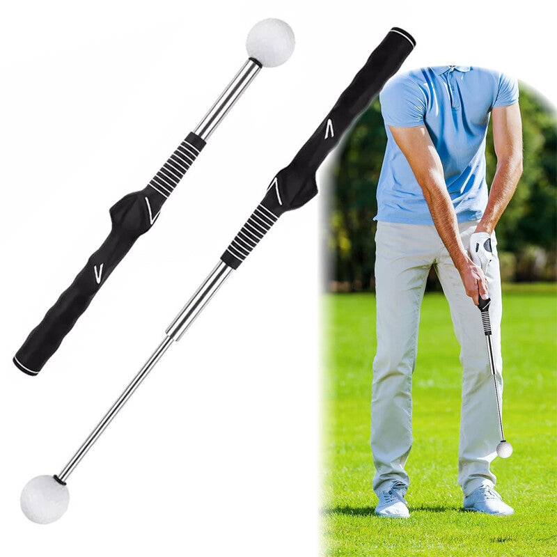 Retractable Golf Swing Trainer Speed Tempo Grip Training Aid Grip Club Whip