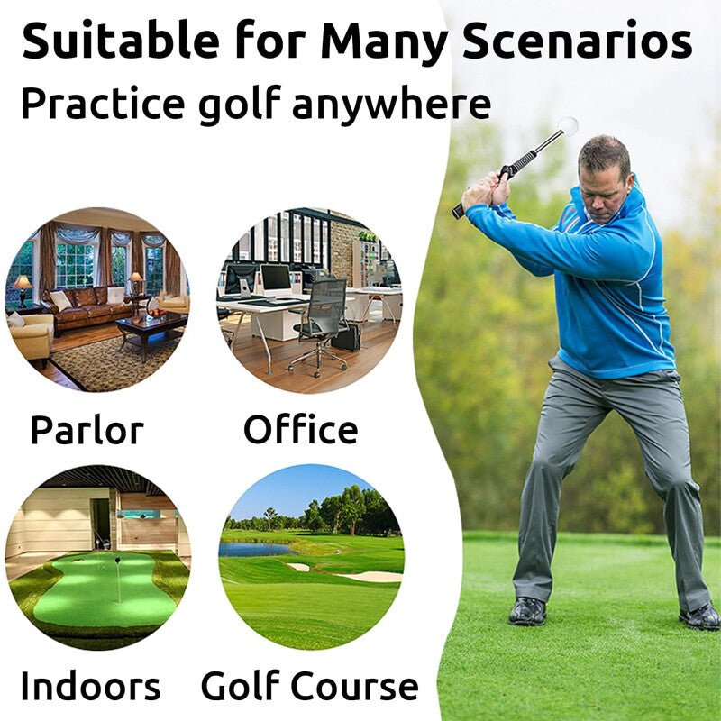 Retractable Golf Swing Trainer Speed Tempo Grip Training Aid Grip Club Whip