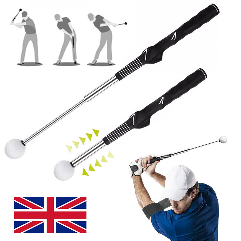 Retractable Golf Swing Trainer Speed Tempo Grip Training Aid Grip Club Whip