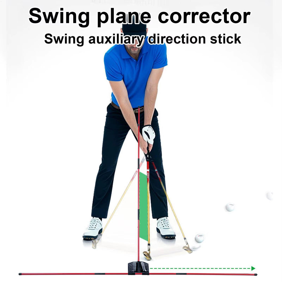 Golf Swing Trainer Portable Alignment Training Aid Multi-Function Practice Tool