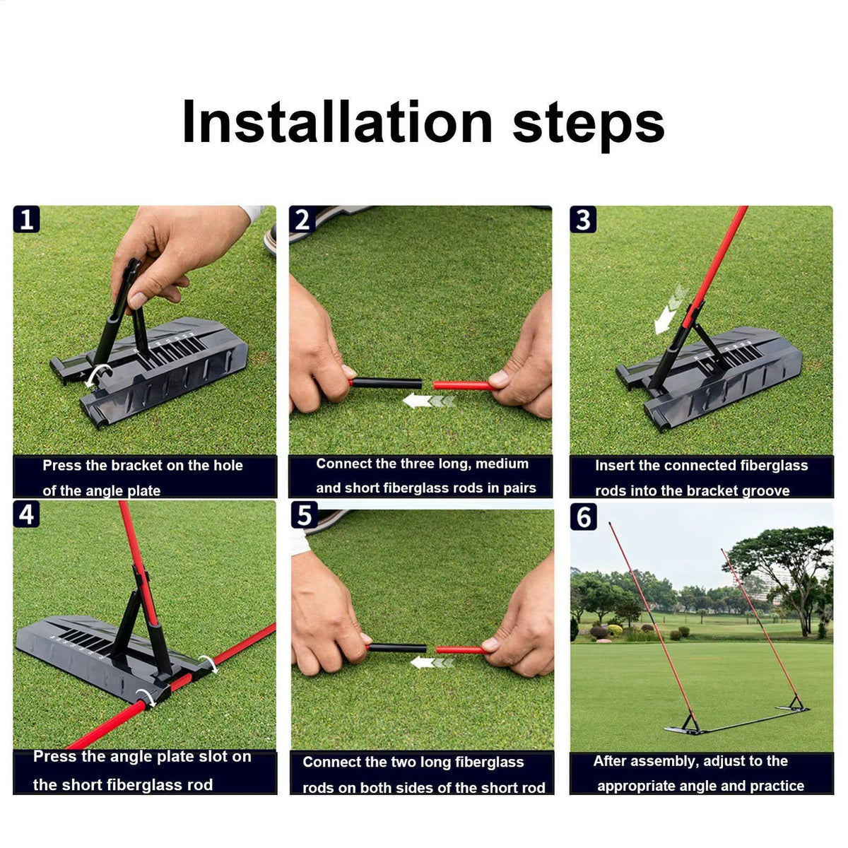 Golf Swing Trainer Portable Alignment Training Aid Multi-Function Practice Tool